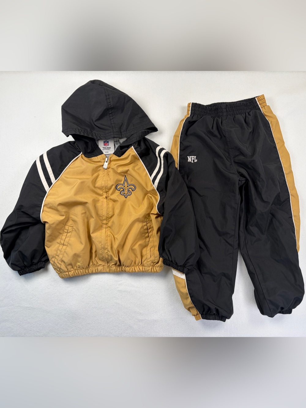 VTG Toddler 3T NFL New Orleans Saints Unisex Windbreaker Set Jacket & Pants
